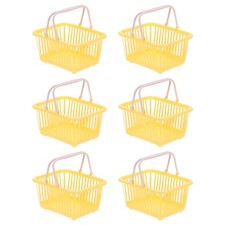 6PCS Mini Shopping Baskets with Handles Small Tiny Baskets, Yellow