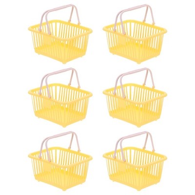 6PCS Mini Shopping Baskets with Handles Small Tiny Baskets, Yellow