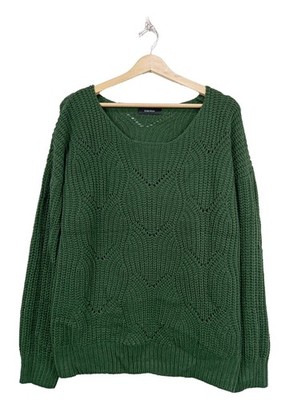 DOKOTOO Häkelpullover Damen Pullover Gr. DE 40 grün Casual-Look