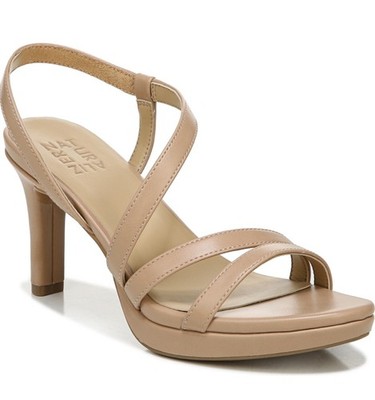Naturalizer Brenta Strappy Dress Sandals Creme Brulee Faux Leather size 6 M