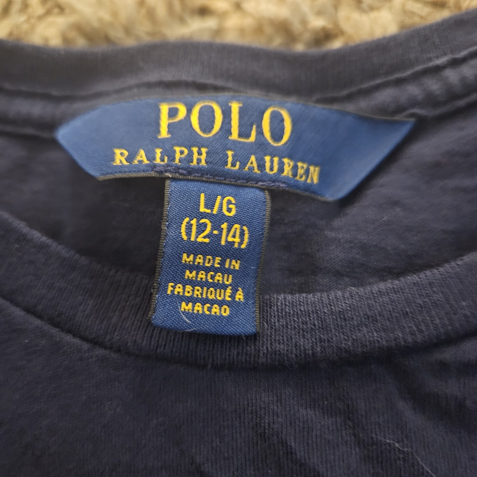 Girls Navy Blue Polo Ralph Lauren Shirt Long Sleeve Size L (12-14) Embroidered  thumbnail 4