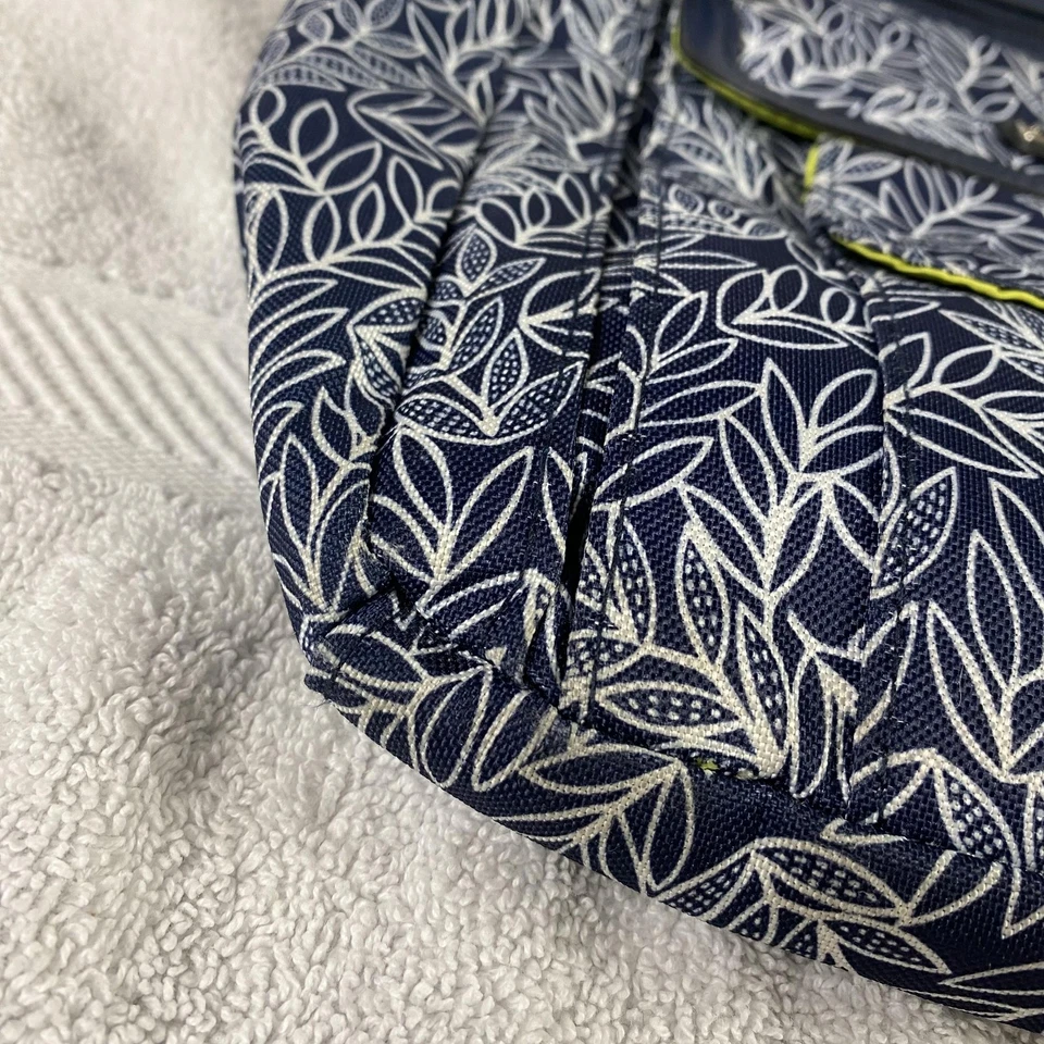 Bolso Bandolera Lily Bloom Mujer Azul Blanco Estampado de Hojas Correa Ajustable Cartera Eco Foto 3 de 4