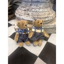 Vintage Miniature Ganz Cottage collectibles Jointed Teddy Bears signed Lynda