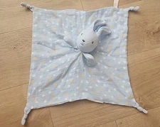 Parents Choice Walmart Blue Bunny Rabbit Polka Dot Security Blanket Lovey Knots
