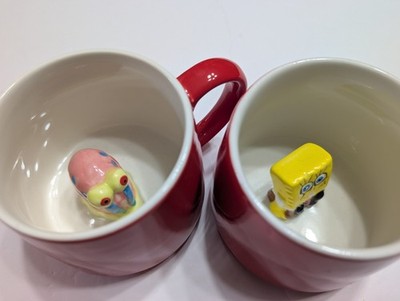 (2) 2022 Nickeloden Mugs Pet Gary Snail/ Spongebob 