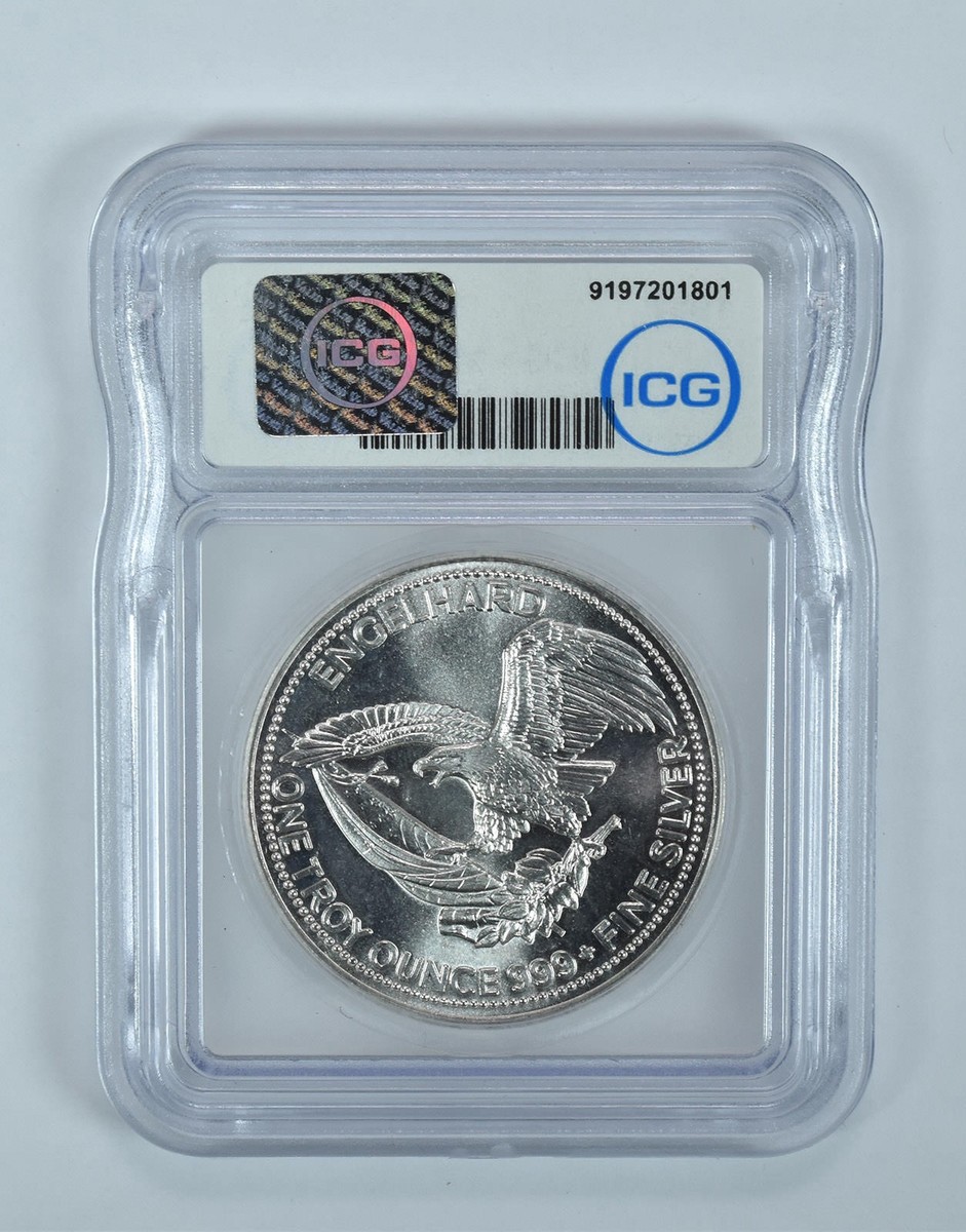 1987 Engelhard American Prospector 1 Troy Oz Silver Round MS67 ICG