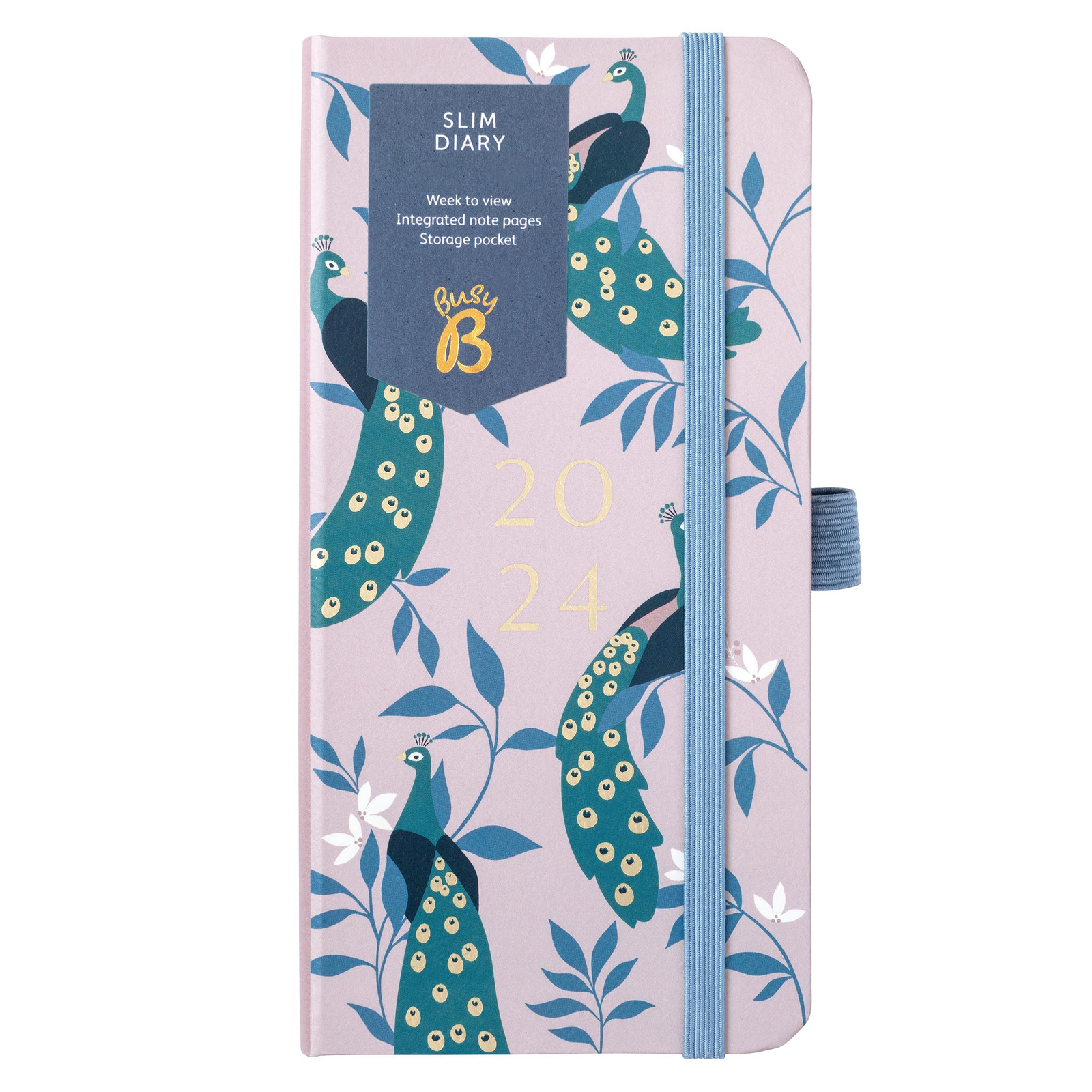 Busy B - Diario Slim - Gennaio a Dicembre 2024 - Peacocks - Pianificatore (b0U)