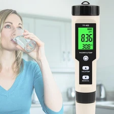 4-in-1 Portable Water Quality Tester PH ORP TEMP Hydrogen-Rich Meter Pen Digital