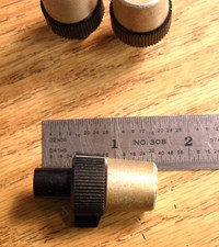 Vintage Fisher Control Knobs - Gold over Black - inch fluted shaft