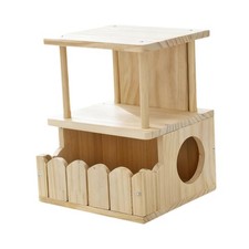 Wooden House for Chinchillas, Small Animal Hideaway, Lightweight, Cage