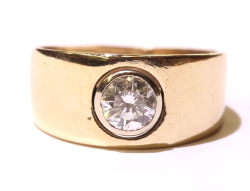 14k Yellow Gold .64ct I1 I Diamond Wedding Band Ring 4.5g Size 6