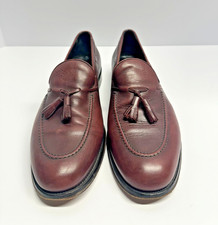 Brooks Brothers Tassel Loafers Mens 8.5 Burgundy Leather Made Italy Vero Cuoio