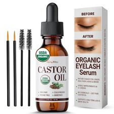 BodyJ4You Organic Castor Oil for Hair Growth: Natural Eyelashes Serum for Lashes