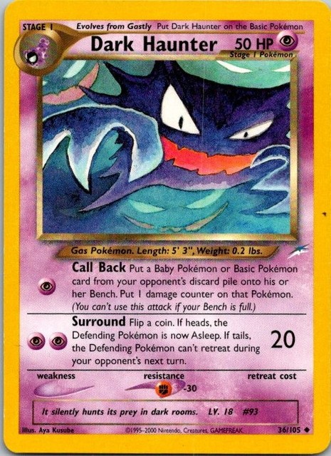 2002 Pokemon Neo Destiny Dark Haunter Unlimited #36/105 Uncommon #1