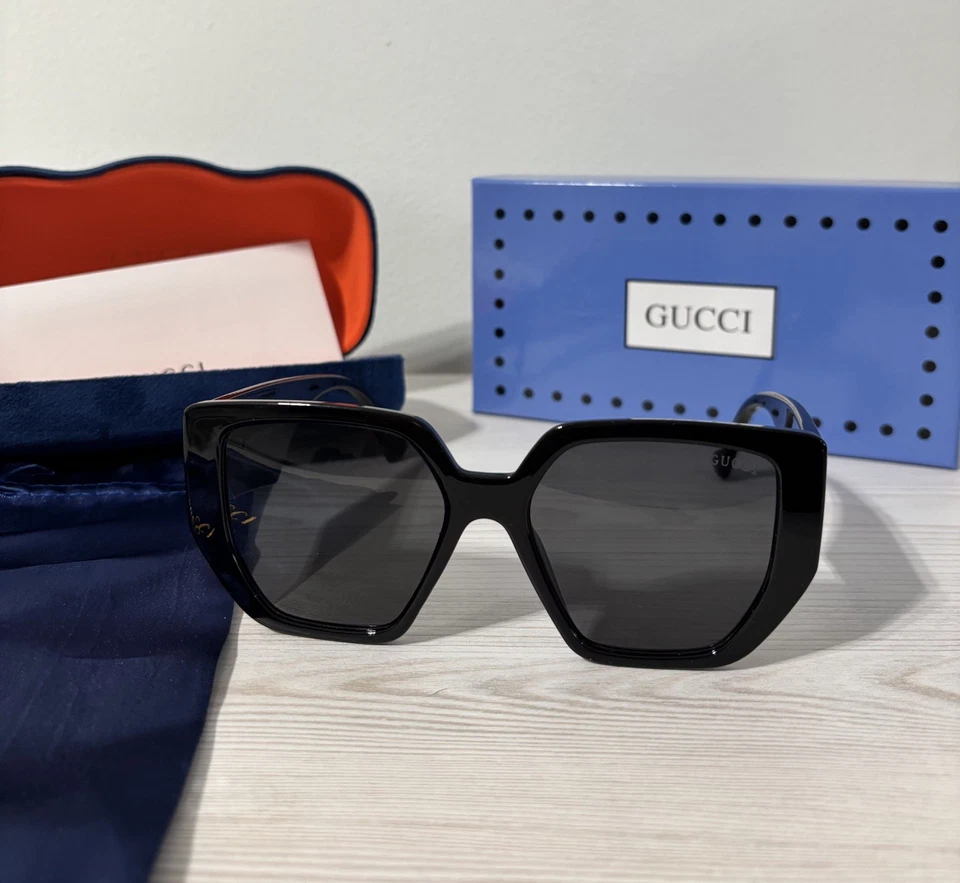 Gucci Square Black Women Sunglasses with Grey Lens GG0956S 54mm  - Image 2 of 3