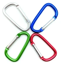 Pack 250 - 2.25" ALUMINUM CARABINER CLIP KEY CHAIN SPRING BELT CLIP D ROUND EDGE