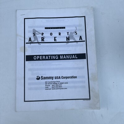 original SPORTS ARENA SAMMY  game  arcade   game manual