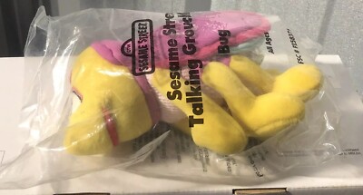 TYCO Sesame Street Talking Grouchland Bug Plush Jim Henson 8  NEW Sealed In Bag