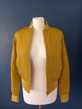 Lulu Lemon Reversible Non Stop Bomber Jacket Uk Size 8 Usa 4. Vgc Tan /gold