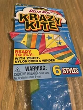 Vintage Colorful 1998 Large Delta Wing Krazy Kite Unopened 25x46” Ja-Ru Inc
