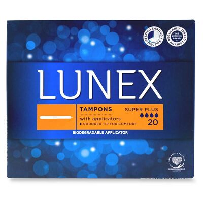Tampax Pearl Kunststoff Tampons, Lunex Tampons mit Applikatoren - Super Plus 20er Pack