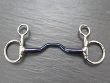 Blue Sweet Similar Baucher Hanging Cheek Horse Ported Bit Iron Snaffle Brand New