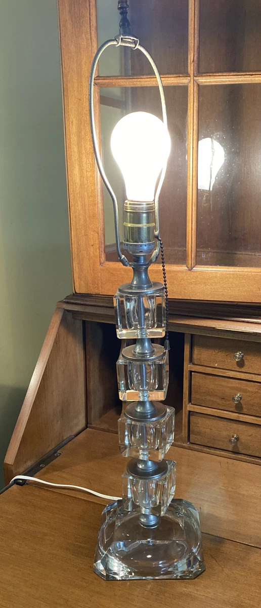 Crystal on sale block lamp