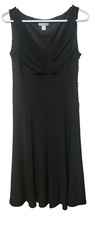 Dressbarn Dress Women 6 Black Lined Side Zip Sleeveless Elegant Classic Stretch
