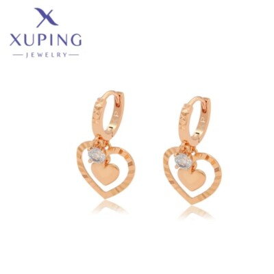 Xuping Jewelry High Quality Fashion Love Shaped Gold Color Sag Earrings Women