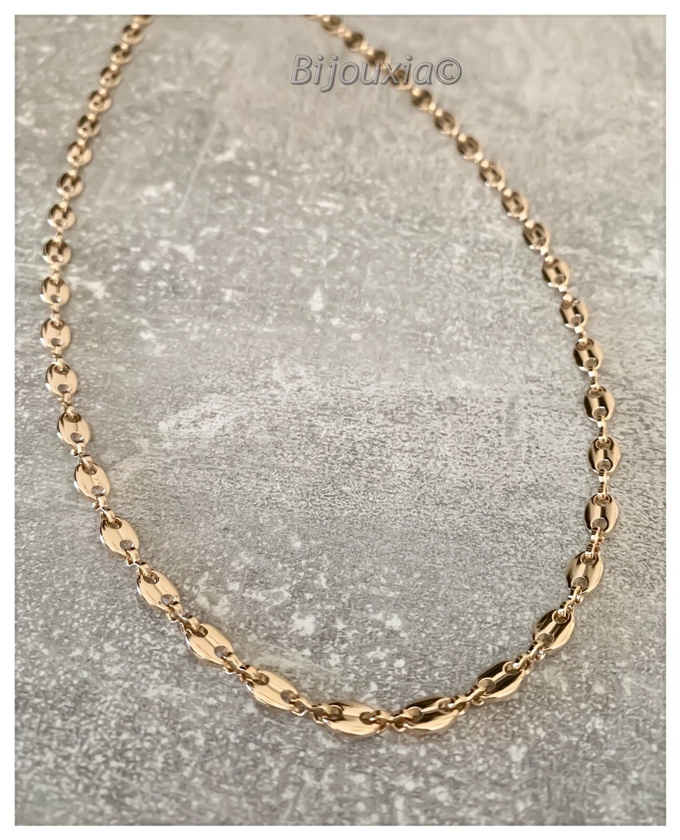 Collier Corde Plaqué Or 12 Carats – 50g – Épaisseur 9,3 Mm – Style Victorien