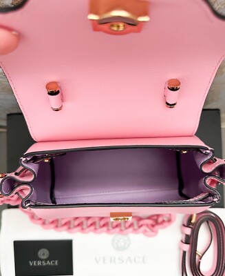 Versace Small La Medusa Grained Calfskin Baby Pink Bag | eBay