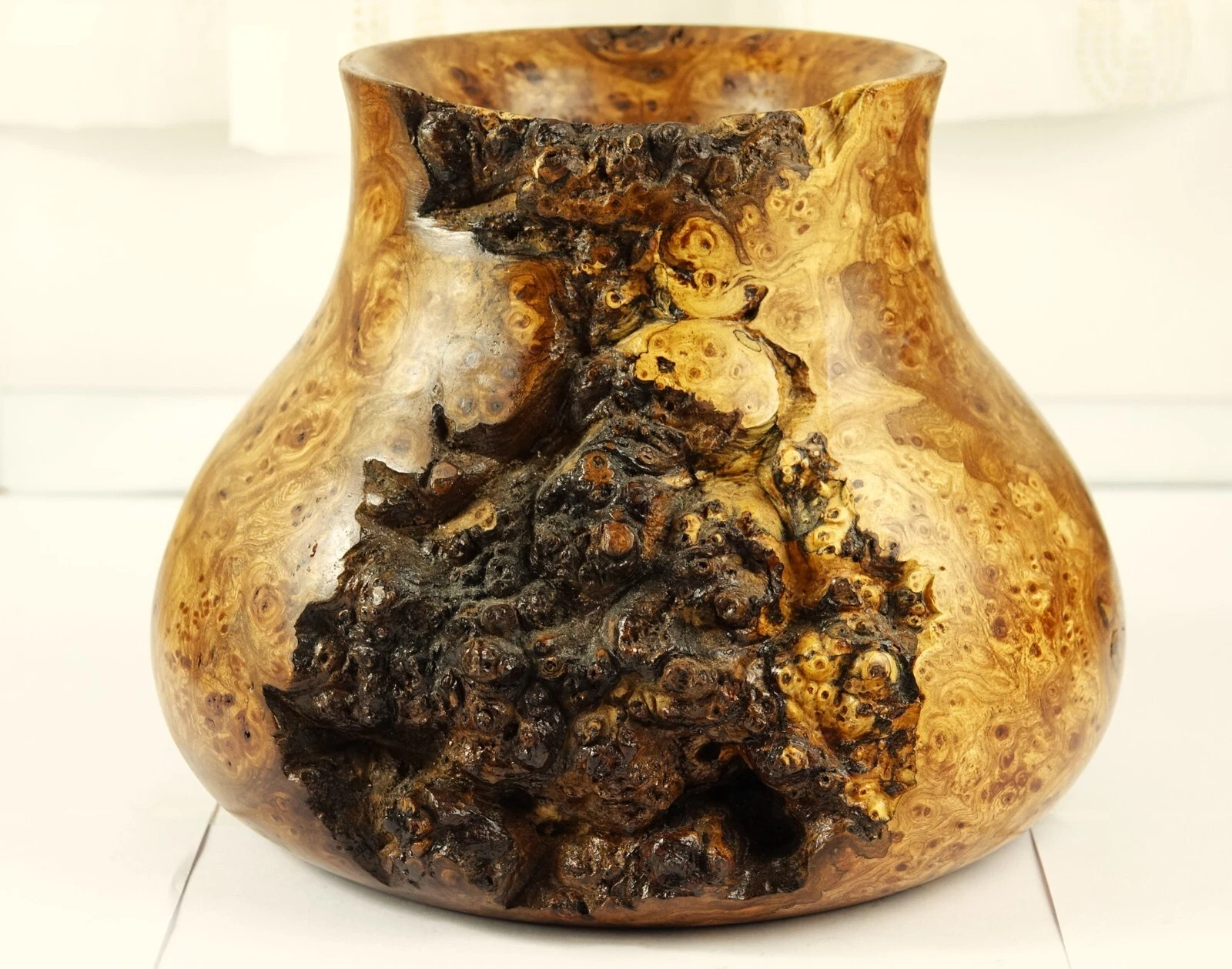 Handcrafted Elm Wooden Vase by Ron Noble Flooders Croft