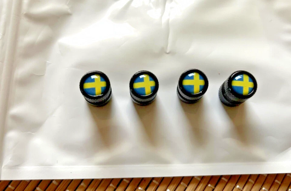 Juego de tapas de válvulas VOLVO, tapa de válvula Polestar, tapa de válvula Volvo, bandera Suecia - Imagen 4 de 4
