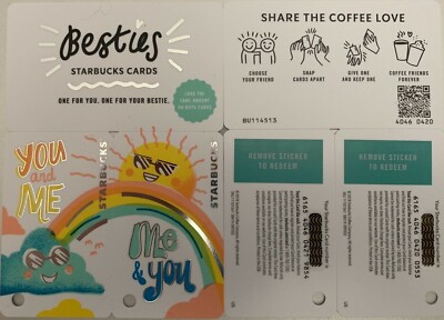 2019 STARBUCKS ''ONE FOR YOU ONE FOR YOUR BESTIE'' DIE CUT KEY GIFT CARDS #6165