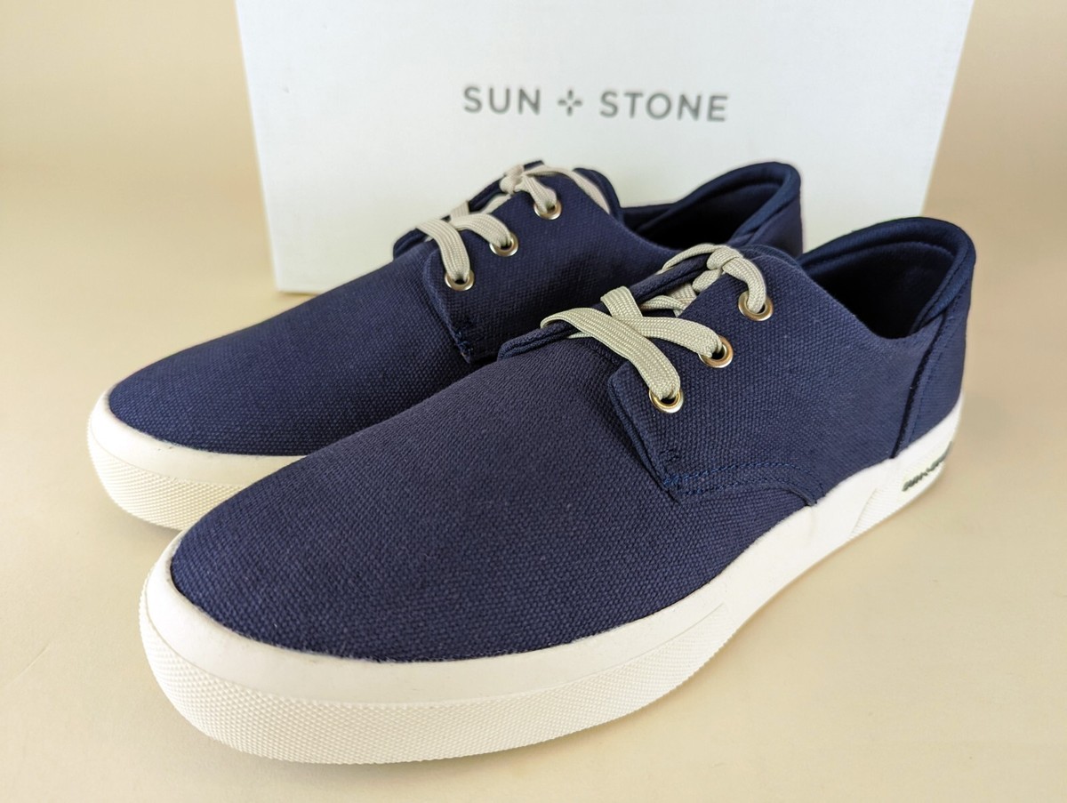 SUN STONE Mens Navy Cushioned Kiva Round Toe Lace-Up Sneakers Shoes 9.5 M Sun + Stone Kiva Casual Sneakers Mens 9.5M Navy Blue Lace Up  main image 3