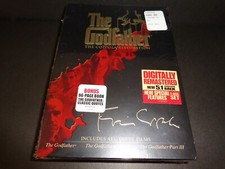 THE GODFATHER-COPPOLA RESTORATION-All 3 Films Hardcover Book CLASSIC QUOTES-DVD