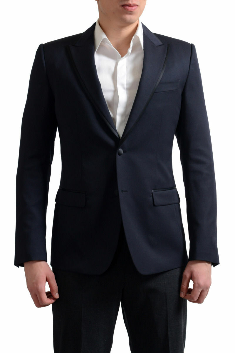 Dolce & Gabbana Tailored Men's Navy Wool Silk Sport Coat