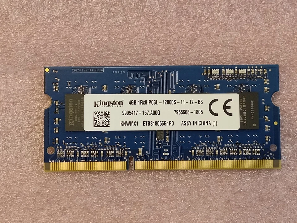 Kingston 8GB (3x4GB) PC3L-12800S DDR3 SO-DIMM Laptop Memory RAM KNWMX1-ETBS - Image 2 of 4