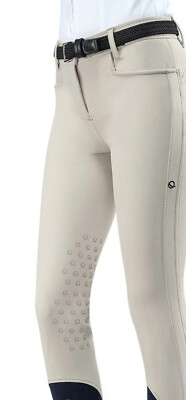 Equiline Eqode Women's Pantalone Donna Knee Grip Breeches Size 44, Beige/Navy
