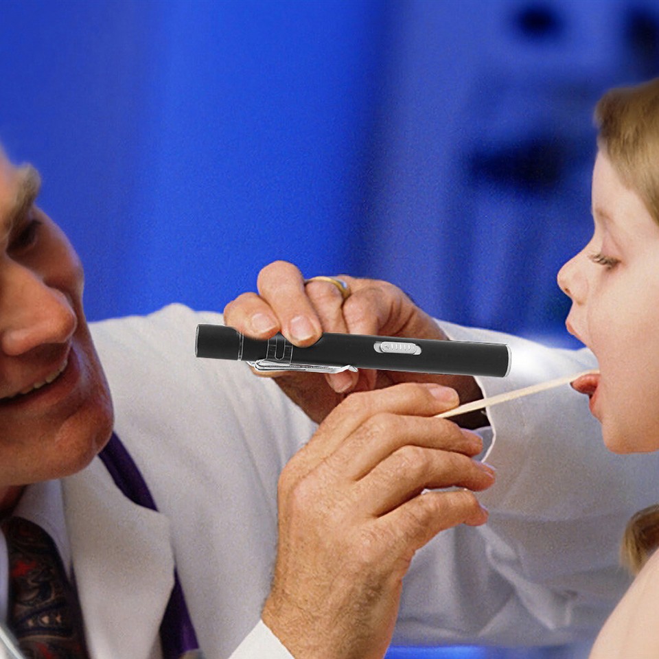 USB Charging LED Flashlight Medical Hand Pen Light Mini Clip Pocket