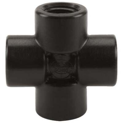Zoro Select Cr050 Cross, Polypropylene, 1/2'', Schedule 80, 300 Psi Max Pressure