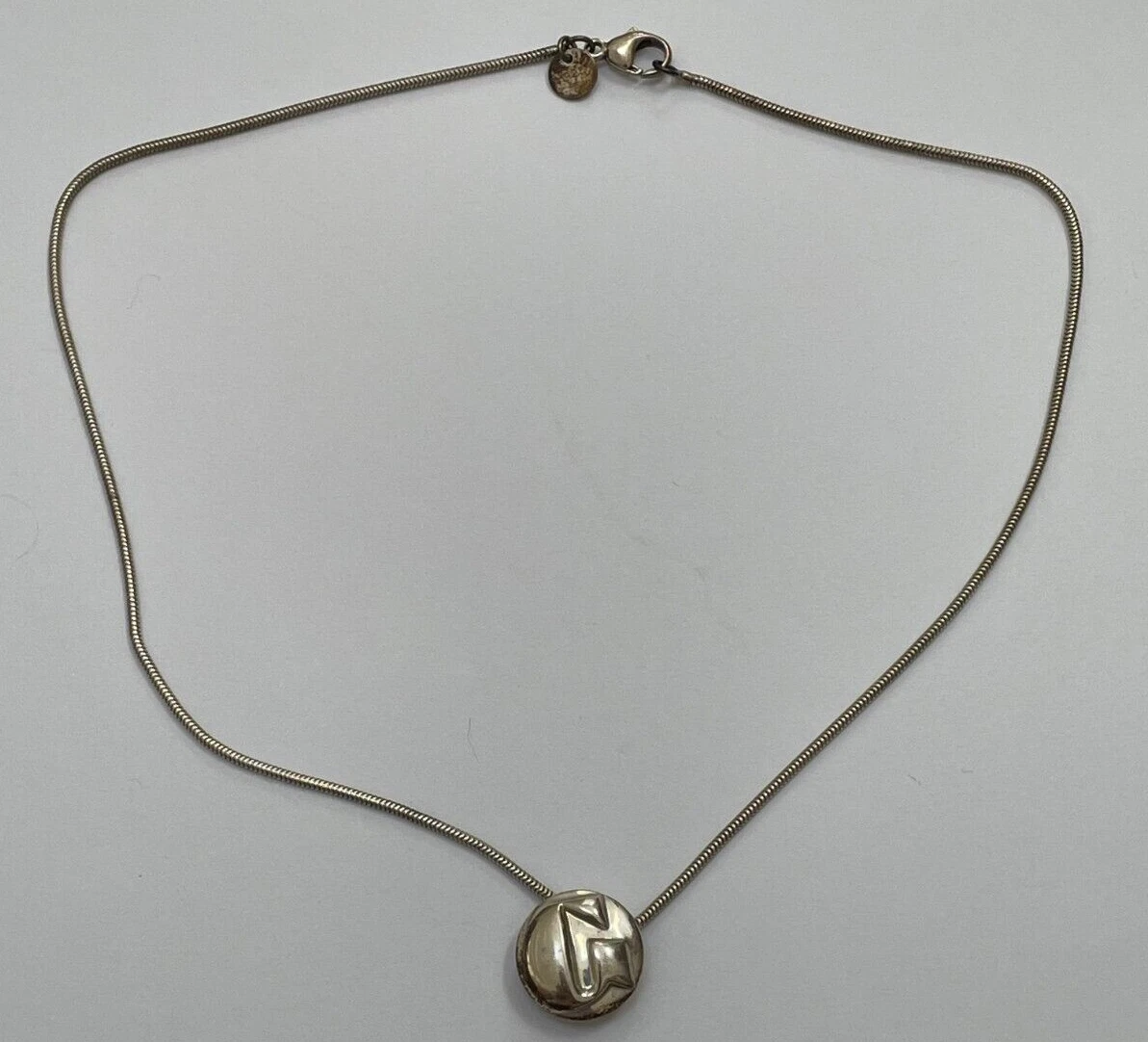 Tiffany & Co 925 Silver Letter G Round Pendant Necklace ✨
