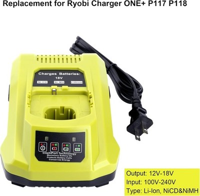 4pcs P117 Fast Charger For RYOBI One+ Plus 18 Volt High Capacity Lithium Battery
