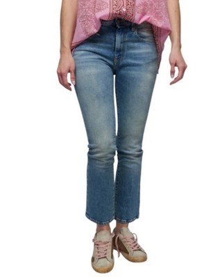 R13 Kick Fit Damen Jeans W27 Jasper Stretch, Faded Whisker Crop