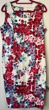 Women’s M&Co Size 16 Sleeveless Floral Dress Wedding Guest Party Summer VGC