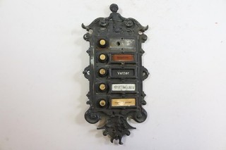 Klingelschild Bronze mit Putto und Zwerg um 1880 (IG324)