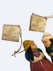 Set of 2 Hand Carved Wood Bell Figurines Peru Folk Art Women Novica Nat Geo — photo 8