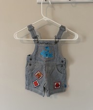 Blues Clues 1999 Viacom Shortalls Striped Size 2T Toddler Vintage Overalls