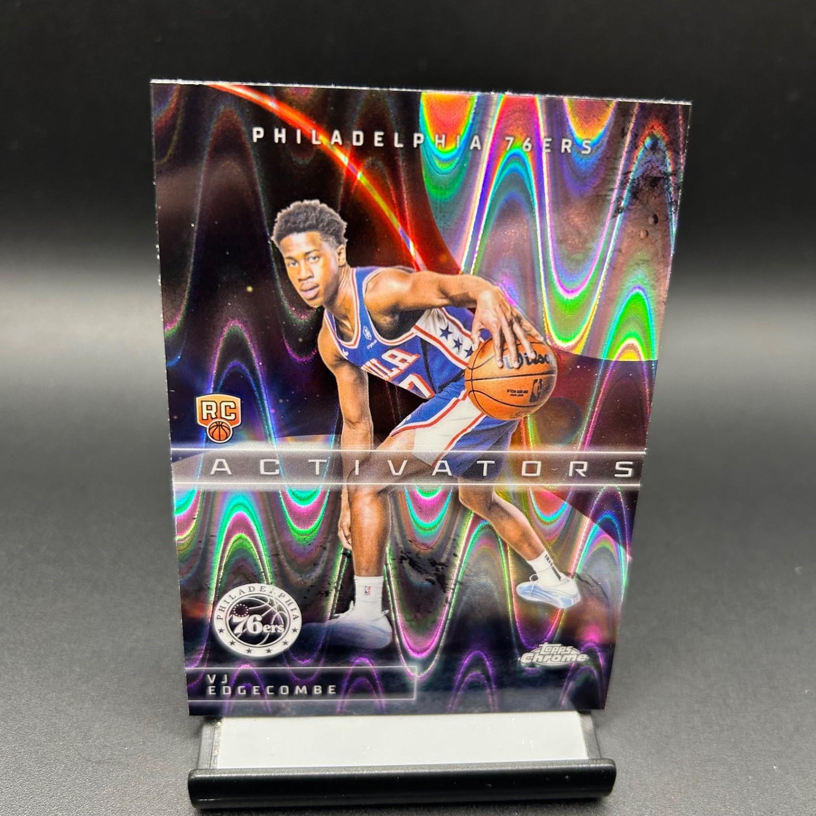 2025-26 Topps Chrome #AC-13 VJ Edgecombe Activators RayWave RC 76ers