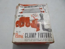 Vintage Pony No. 50 Clamp Fixture Mounts on 3/4" Black Pipe NEW